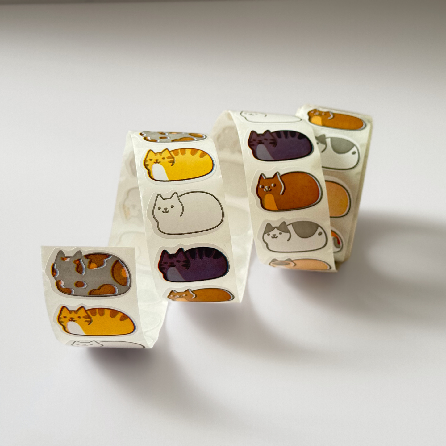 Loaf Cats Sticker Roll 🐱✨ — Colorful Kitty Collection