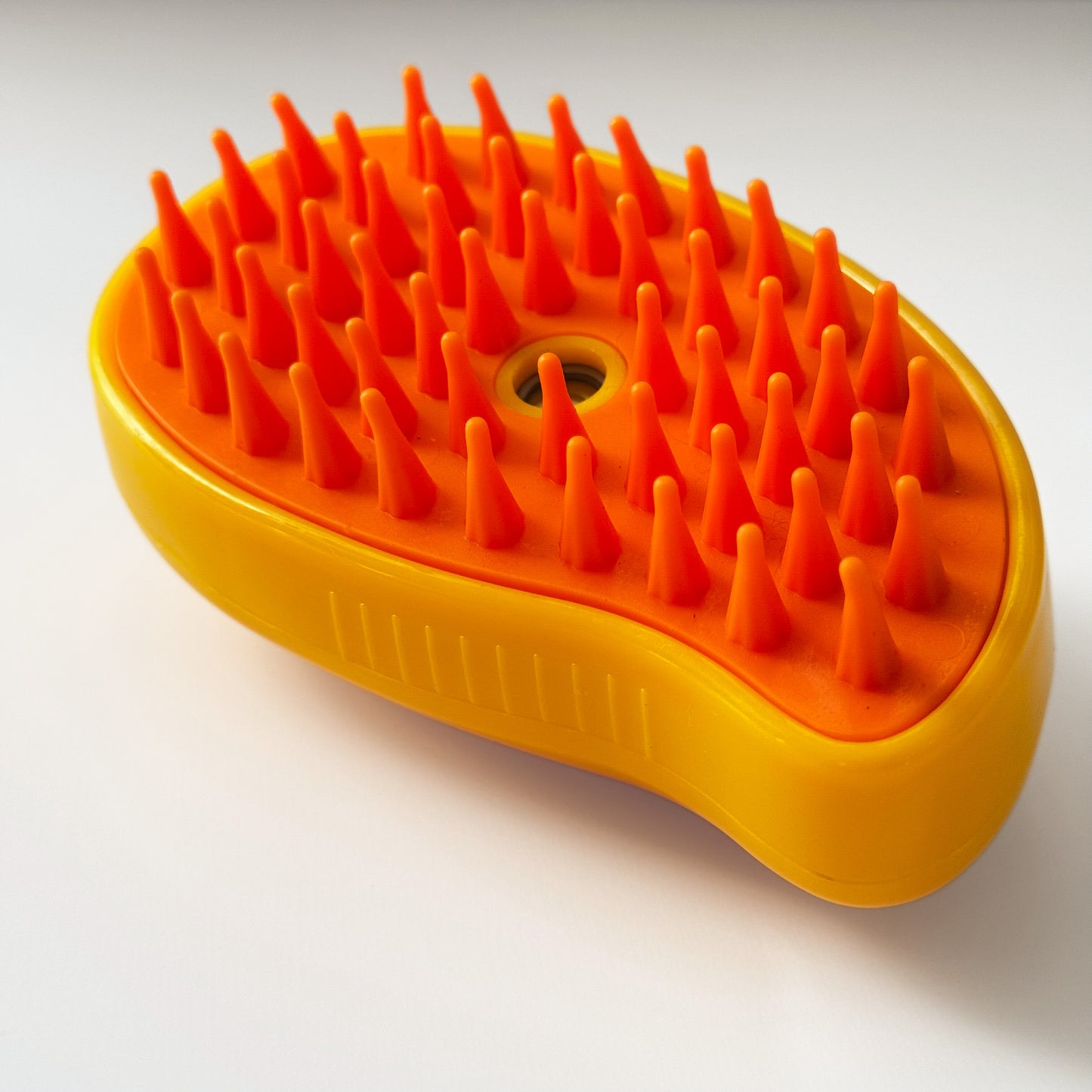 ✨ Pet Bath & Massage Brush with Shampoo Dispenser – Yellow 🐾
