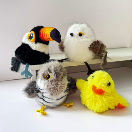 lying Chirpy Bird Toy – Interactive Moving Pet Toy (4 Types) 🐤🕊️