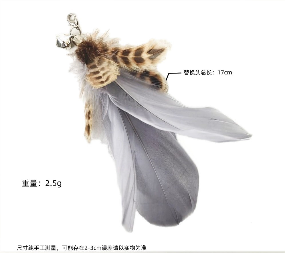 🐾 Feather with Bell for Cat Wand Toy (5 Colors) 🎀
