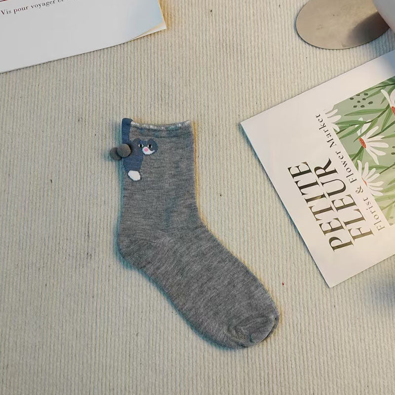 🐾 Peek-a-Tail Cat Socks – 3 Colors
