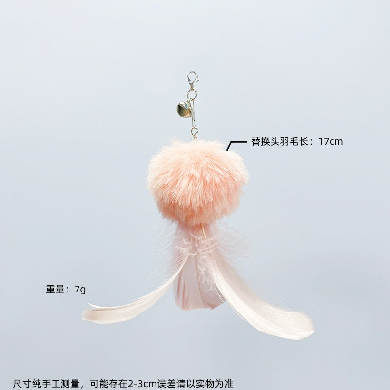 🐾 Feather with Bell for Cat Wand Toy (5 Colors) 🎀